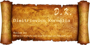 Dimitrievics Kornélia névjegykártya